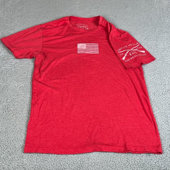 Grunt Style T Shirt Mens Medium Orange Flag USA Graphic - Picture 1 of 8